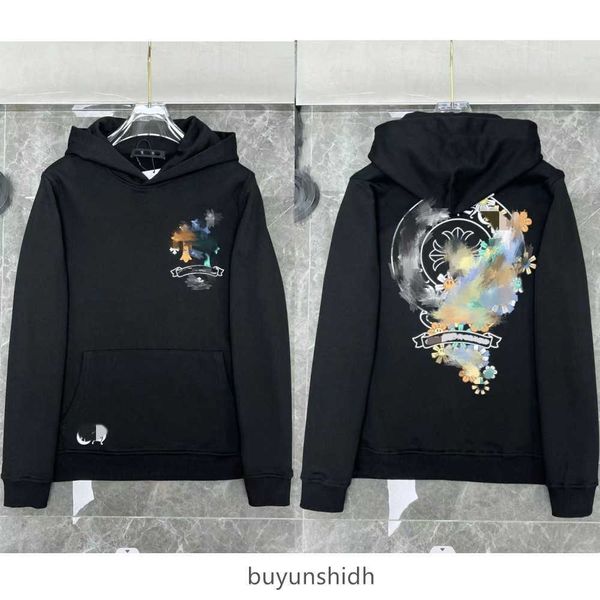

fleece men's hoodies sweatshirts classic hearts hoodie autumn winter ch luxury fashion designer mens zipper sweater horseshoe chromes c, Black