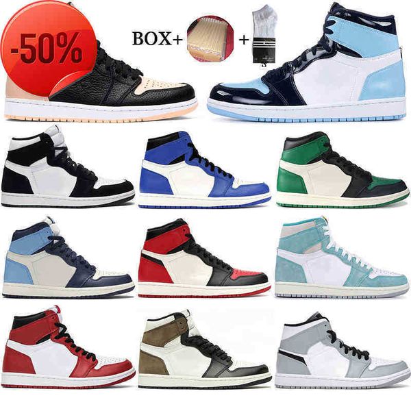 

with box basketball shoes 1 1s jumpman mens sneakers chicago game royal smoke grey university blue crimson tint high women trainers