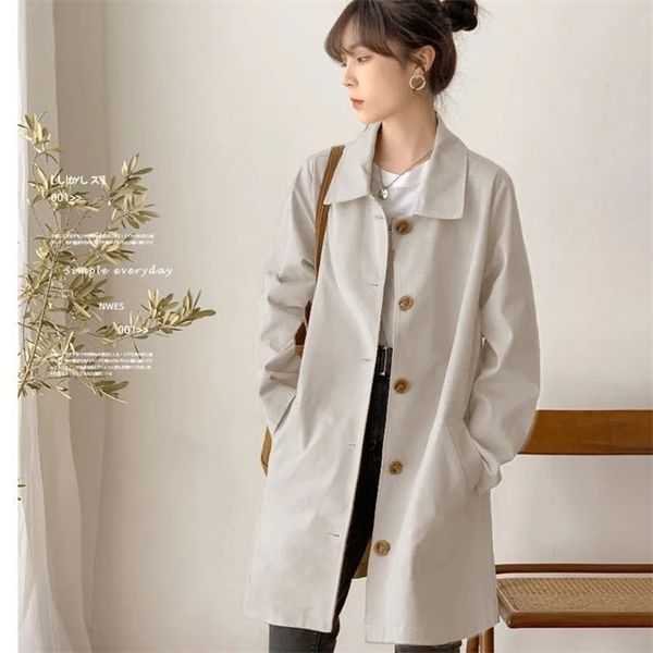 

women's trench coats spring casaco feminino trench coat women loose windbreaker coat female black midlength cardigan outerwear female 2, Tan;black