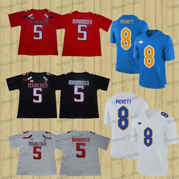 

american college football wear ncaa 5 patrick mahomes ii football jersey texas tech red college black man pitts 8 kenny pickett blue white j