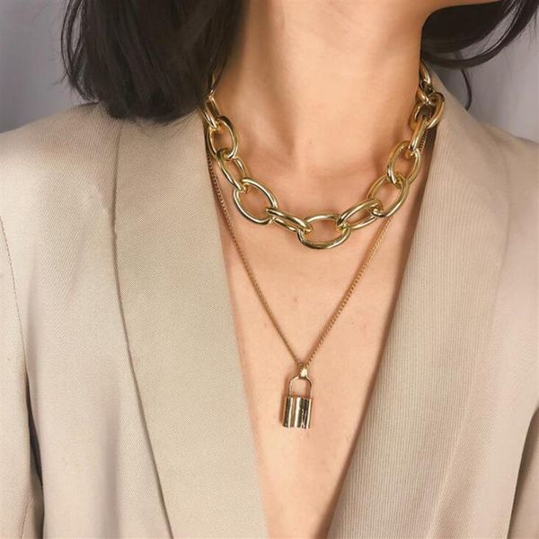 

jewelry stainless steel necklace men casual personality rough chain vintage hollow out punk necklace women sweater chain gift215o, Silver