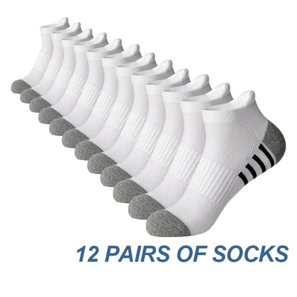 

men's socks 612 pairs socks for men and women cotton stripe ankle sock sports male's summer breathable mesh cycling casual short s, Black