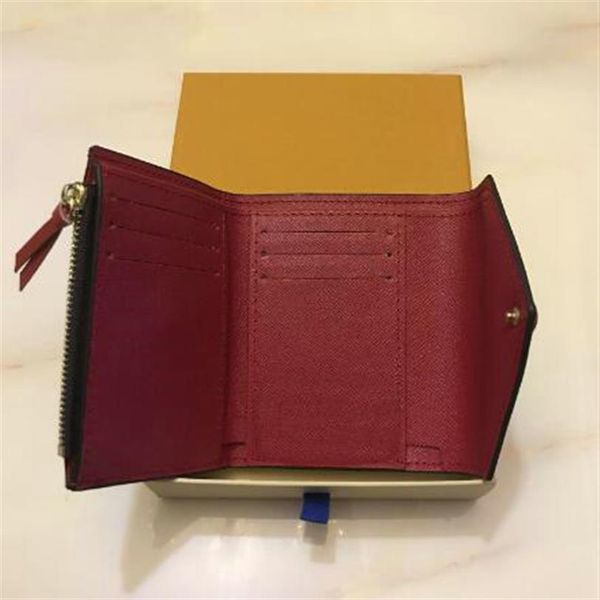 

new m41938 victorine wallet old flower caviar lambskin zipper flap purse bag long chain wallets key card holders purse clutches ba291y, Red;black