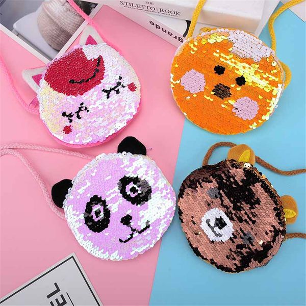 

backpacks kids cute coin purse glitter long rope messenger bag carton crossbody for child wallet f917 220924