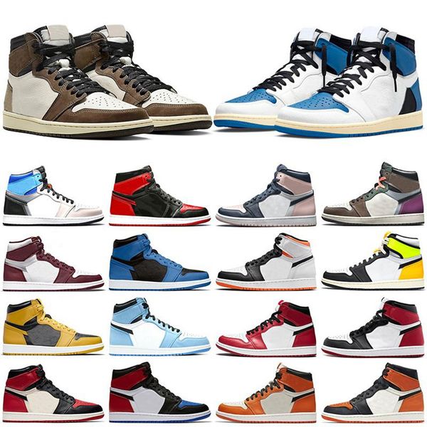 

1 high og 1s mens basketball shoes university blue dark mocha hack rebellionaire bordeaux men women trainers sports sneakers yee2, Black