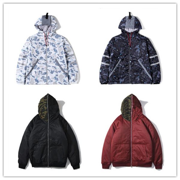 

new down jacket winter jackets downs new camouflage shark cotton outdoor sports white duck windbreak keep warm fashion street black camoufla
