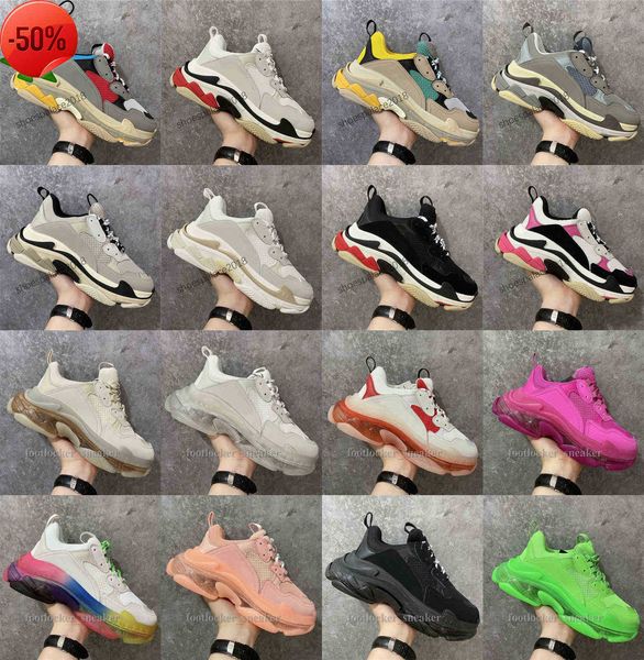 

casual shoes basketball shoes paris triple s clear sole trainers dad shoe sneaker black silver crystal bottom mens womens superior quality