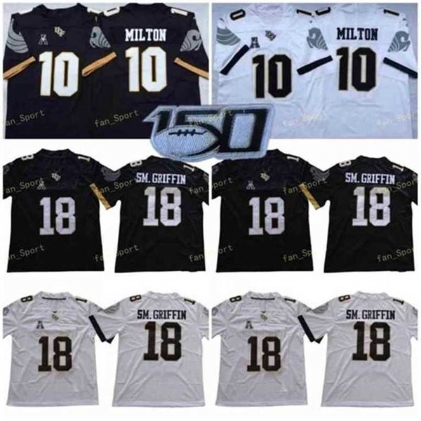 

sj ncaa ucf knights college football #10 mckenzie milton jersey black white sm. griffin 18 shaquem griffin stitched university jerseys shirt