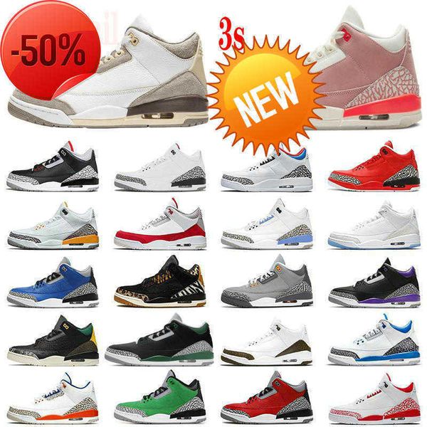 

2022 jumpman 3s basketball shoes 3 a ma maniere rust pink pine green midnight navy racer blue unc laser orange varsity royal cement