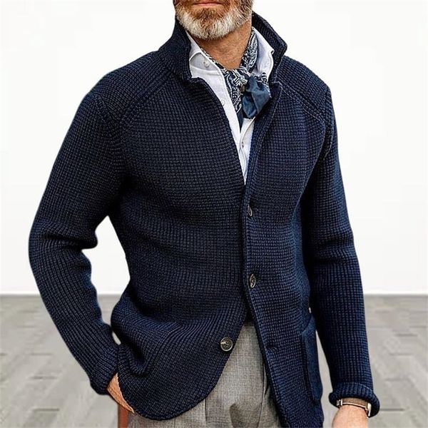 

mens sweaters mens stand collar knitted coat long sleeve sweater cardigan jacket solid color thick warm casual cardigan knitting sweatercoat, White;black