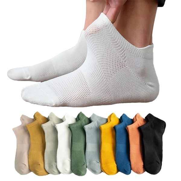 

men's socks summer cotton man short fashion breathable men ankle comfortable solid color casual male clothes gift 220923, Black