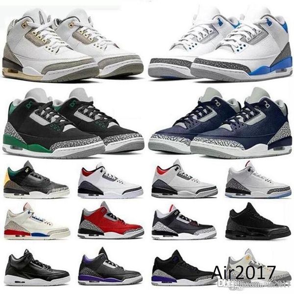 

2022 3s mens basketball shoes boots sneakers fragment pink blue midnight navy sandals cement cool grey infrared cat sports trainers yssv2, Black