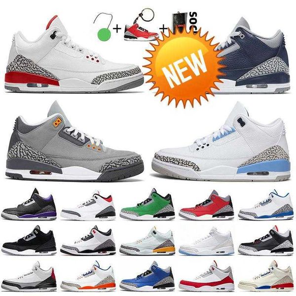 

2022 fashion jumpman 3 3s mens basketball shoes katrina georgetown midnight navy cool grey unc laser orange tinker hatfield trainers