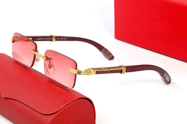 

Designer Luxury Sunglasses for Women Mens Summer Style Anti-Ultraviolet Retro Shield Plate Square Carti Sun Glasses Frameless Fashion Eyeglasses with Original Box
