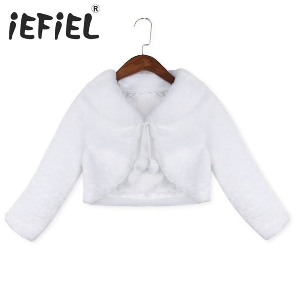 

jackets girls jackets and coats winter warm outerwear faux fur long sleeves kids baby fashion bolero for birthday party flower dress 220923, Blue;gray