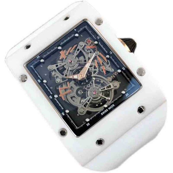

watches wristwatch luxury richa milles designer men's square fully automatic mechanical watch ceramic hollow out p jww0, Slivery;golden