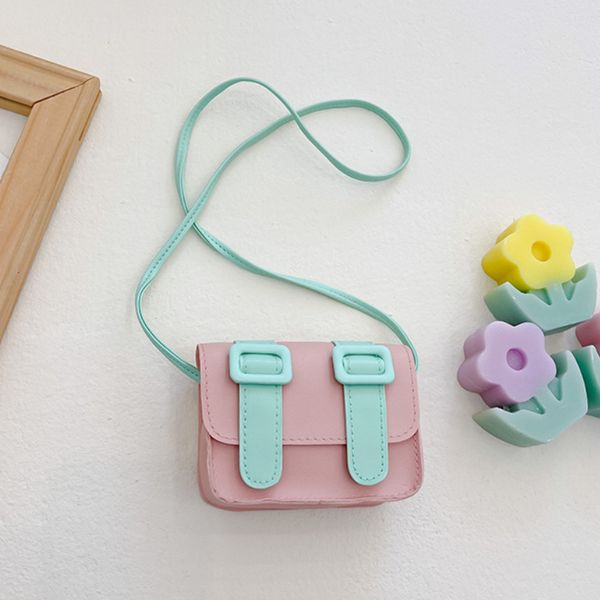 

backpacks pu leather cute baby girls small square shoulder bags fashion boys kids coin purse handbag candy color children s messenger bag 22