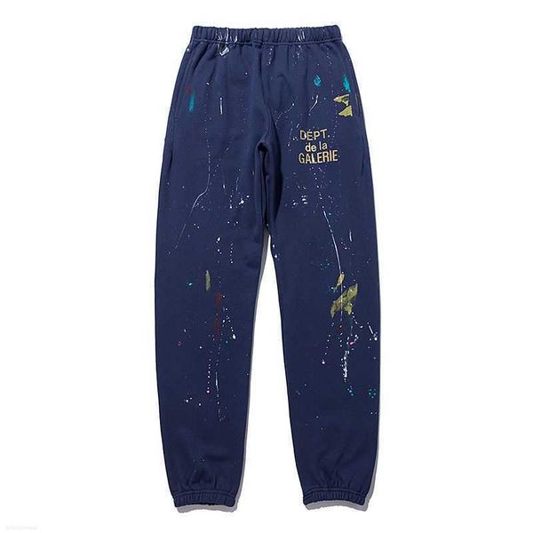 

galleries dept designer sweatpants sports pants galery high street wash hand-painted splash ink graffiti couple leisure leggings 2fvf, Black