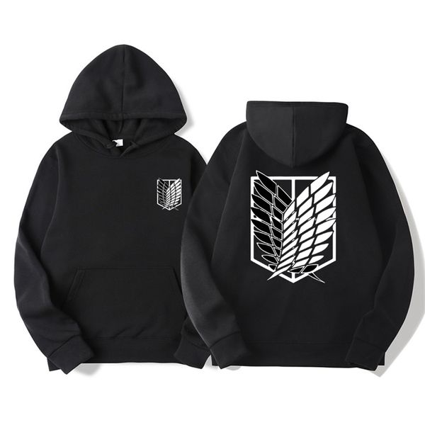 

men's hoodies sweatshirts attack on titan men's hoodie anime hoodies men women streetwear pullover harajuku hoodies sweatshirt clo, Black