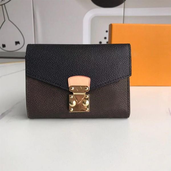 

fashion 2021 handbags retro purses vintage bag women classic style genuine leather womens wallet with box dustbag #v82591, Red;black