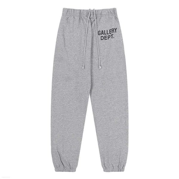 

galleries dept designer sweatpants sports pants fashion basic small print cotton terry casual leggings men's and women's autumn 2d, Black