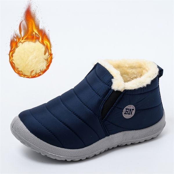 

winter boots women waterproof snow shoes flat casual ankle for plus size couple shoes nonslip 220923, Black