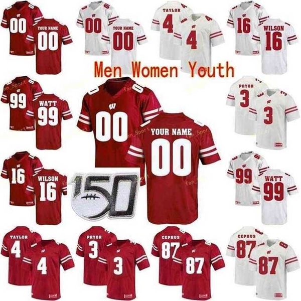 

custom wisconsin badgers college football jerseys 37 garrett groshek 4 aj taylor 42 tj watt 45 alec ingold men women youth stitched, Black