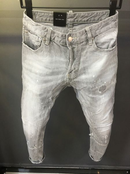 

designer jeans skinny ripped slim fit fade effect grey distressed whiskers button fly jeans mens, Blue
