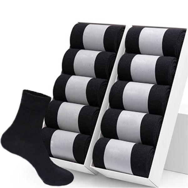 

men's socks 10 pairslot men's cotton socks black business socks breathable autumn winter male gift sox plus size4045 220923
