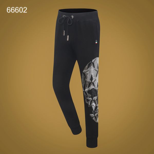 

pp pants men's designer slim fit casual rhinestone streetwear m-xxxl p66602, Black