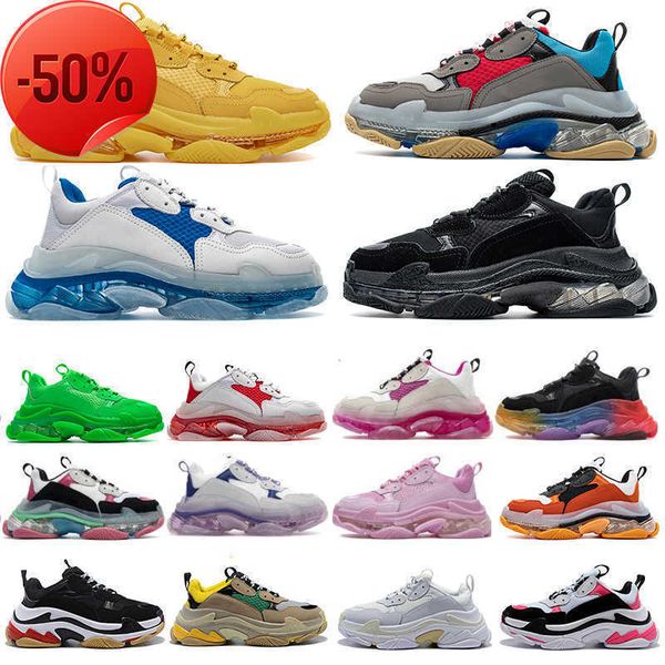 

17fw triple s running shoes sneakers fashion paris crystal bottom vintage dad chaussures men women platform casual sports trainers zapatos