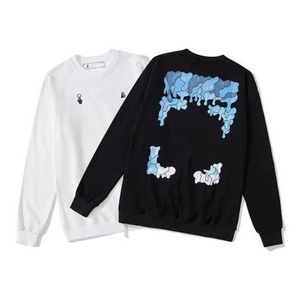 

fashion men's luxury pullover sweatshirts brand offs hoodies women sweater men arrow cross letter print street trend sweatshirt loose, Black