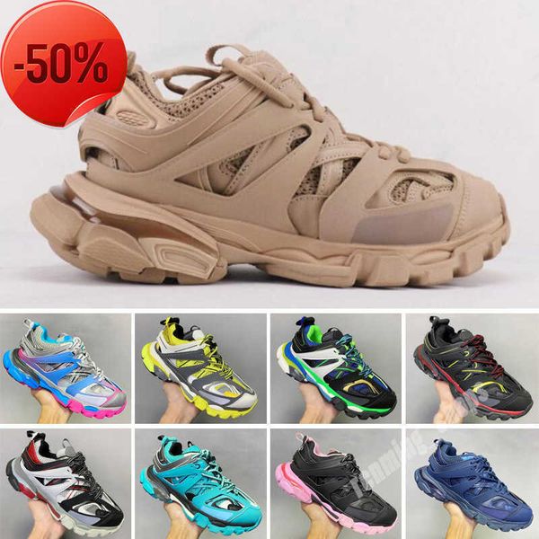 

paris 17fw fashion women shoes dad shoes triple s 17fw sneakers for men women spring chaussures navy blue orange daddy shoes