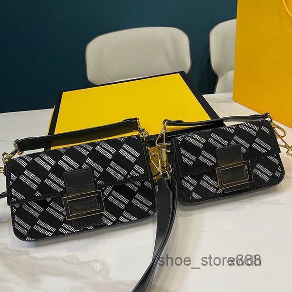 

evening bags baguette co-branded crossbody bag women handbags purse diamante letters detachable handle strap genuine leather fashion messen