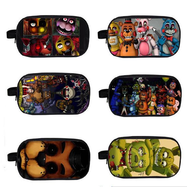 

fnaf five nights at freddy's double-deck bag student school pencil case 9 5187j