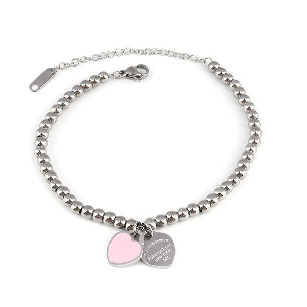 

silver bracelet for women love bangle tiff bracelet leather luxury double hearts pendant bracelets designer jewlery 18k gold plated blue ena, Golden;silver