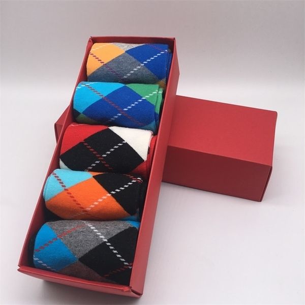 

men's socks socks men's long business casual cotton latest design happy clothes 5 pairs batch 220923, Black
