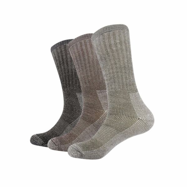 

men's socks 3pairsbag vihir men winter cushioned merino wool high knee outdoor sports hiking camping climbing cycling ski 220923, Black