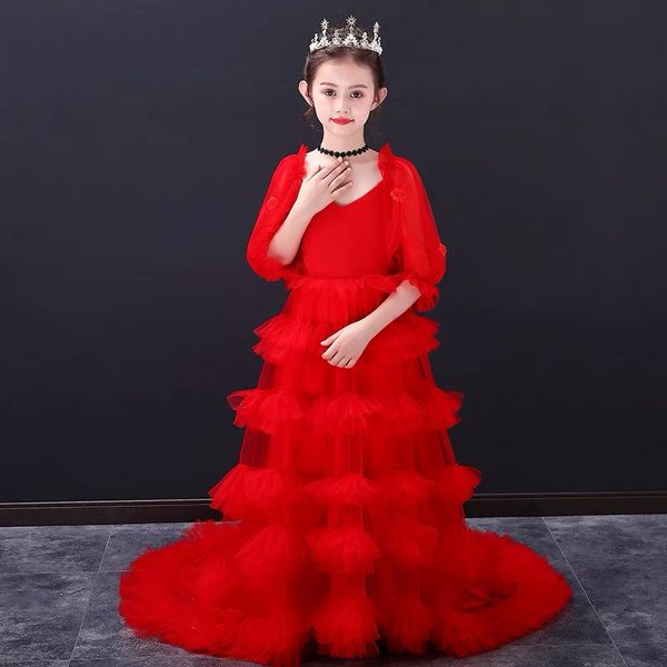 

cute flower girl dresses for wedding spaghetti lace floral appliques tutu tiered skirts girls christmas pageant dress a line kids birthday g, White;blue