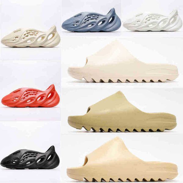 

slide mens slippers womens rubber sandals hole shoes sand brown resin desert shoe tricolor black soot bones white slipper beach sports foam