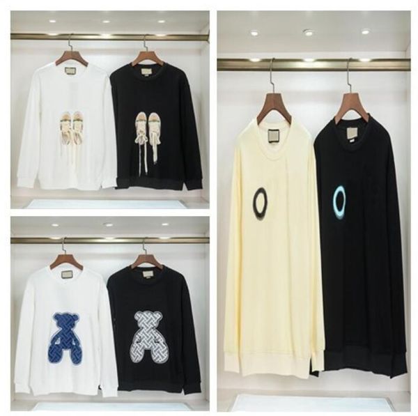 

man designers clothes men bear print hoodies pullover mens jacket winter coats sweatshirt hoodie hooded sweater balnegiaca men and women, Black