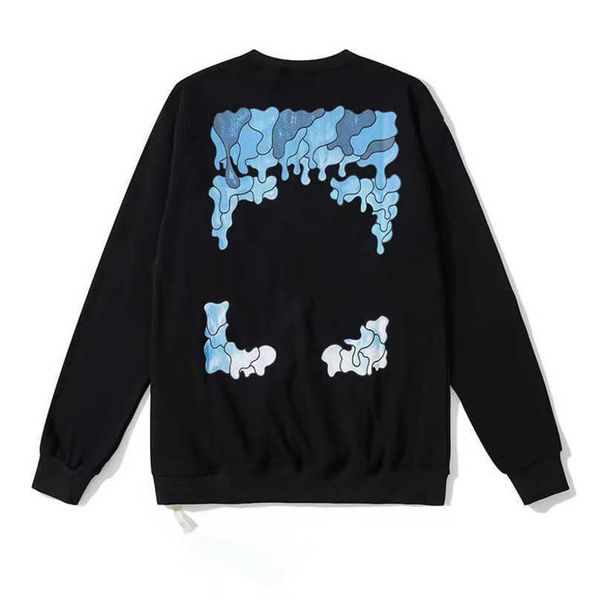 

men's fashion luxury sweatshirts offs brand pullover shirts men arrow cross letter print hoodies designer classic women o-neck sweater, Black