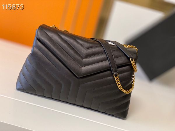 

designer handbags square fat loulou chain bag real leather women's handbag large-capacity shoulder bags 32cm chip quilted messenger bag