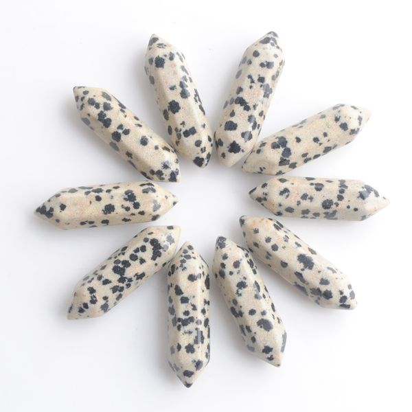 

wholesale loose gemstones hexagonal healing pointed reiki chakra natural jasper stone 30x8mm no drilling hole pendant beads u3315, Black