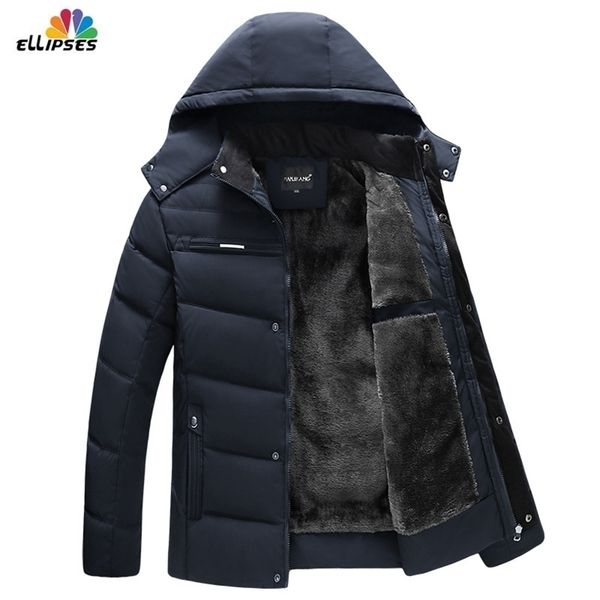 

mens down parkas parka coats winter jacket thicken hooded waterproof outwear warm coat fathers clothing casual overcoat 220923, Black