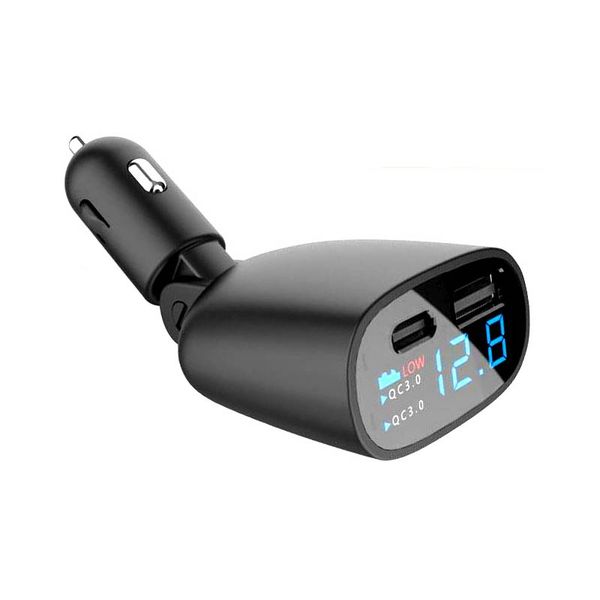 

usb car charger with led display universal phone type-c pd car-charger