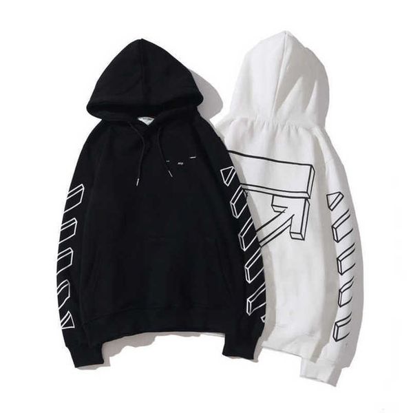 

men's luxury fashion sweatshirts brand offs pullover tees hoodies women sweater men arrow letter print hoodie trend sweatshirt loose ja, Black