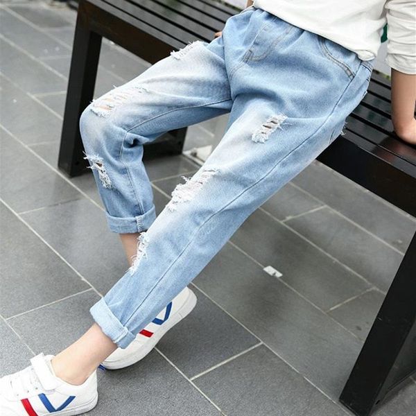 

jeans baby clothing children's for girls denim trouser girl pants sport school kids sweatpants outdoor teenagers 220923, Blue