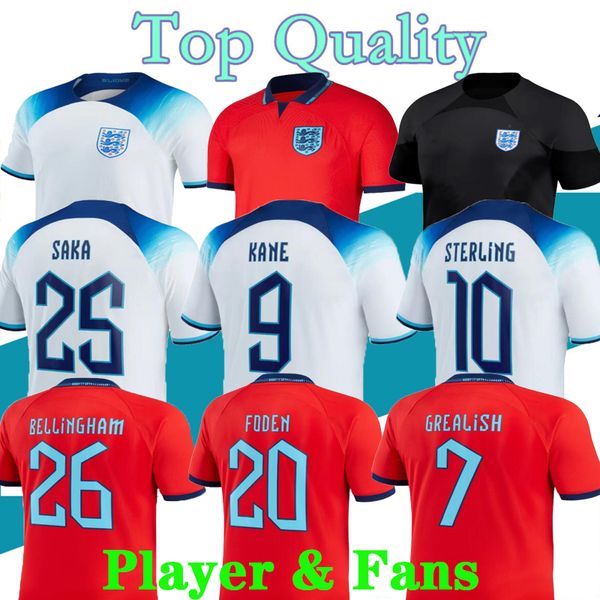 

2022 mead soccer jersey kane sterling rashford sancho grealish mount foden saka 22 23 national englands football shirt goalkeeper men kids k, Black;yellow