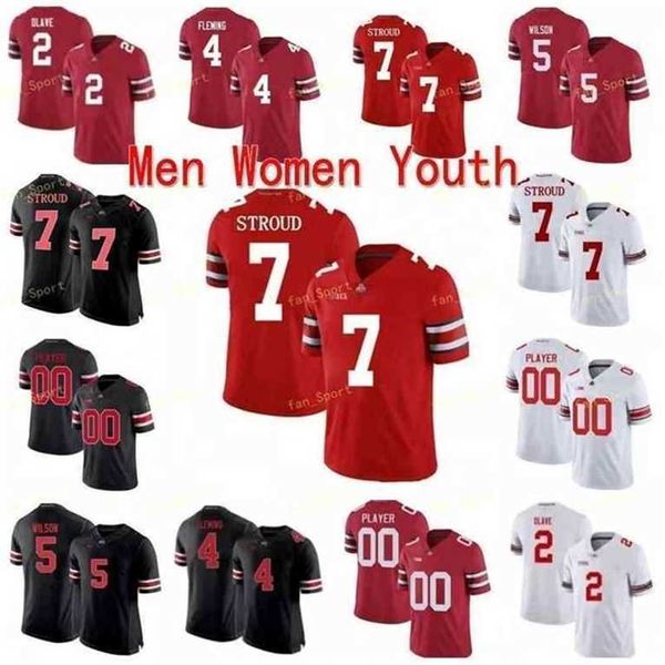 

custom ohio state buckeyes football jersey jack sawyer quinn ewers c.j. stroud ruckert smith-njigba garrett wilson george chris olave, Black